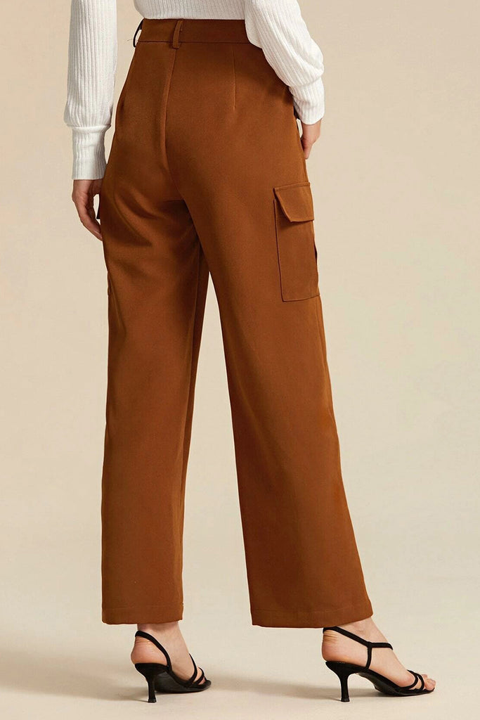 Buy Women Brown High Waist Wide Leg Pants Online at Sassafras