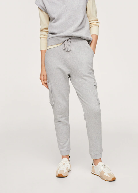 Grey Knitted Pocket Jogger Trouser