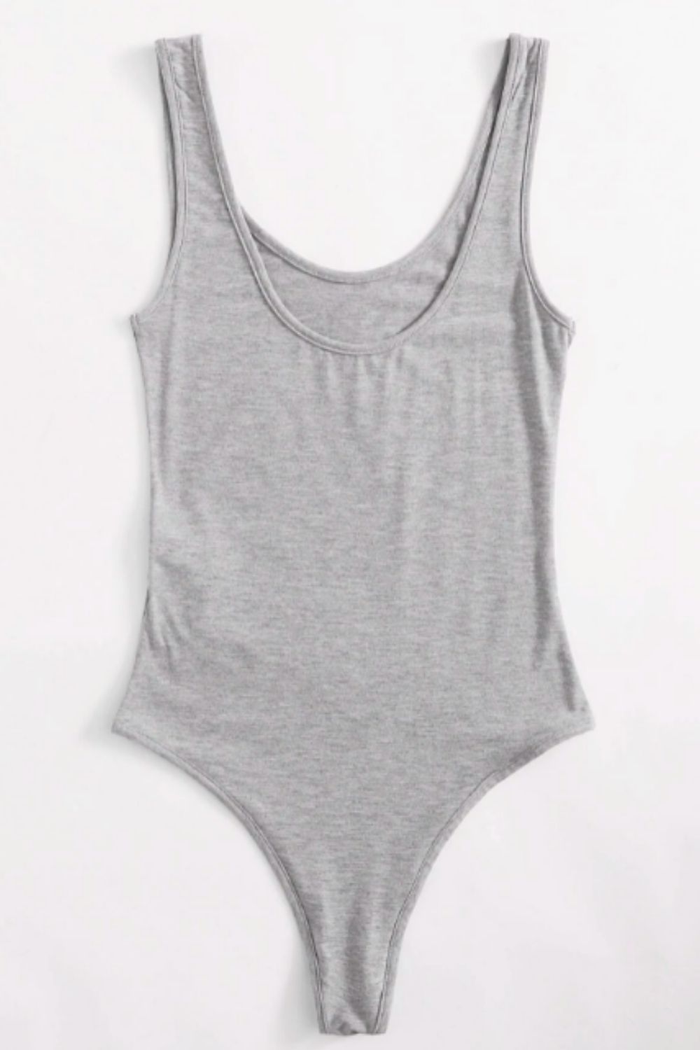 Grey Printed Sleeveless Bodysuit