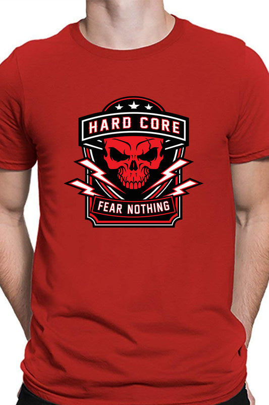Hard Core Fear Nothing - Dare Red T-Shirt Printed