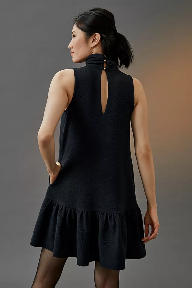 High Neck Sleeveless Black Dress Styched Fashion