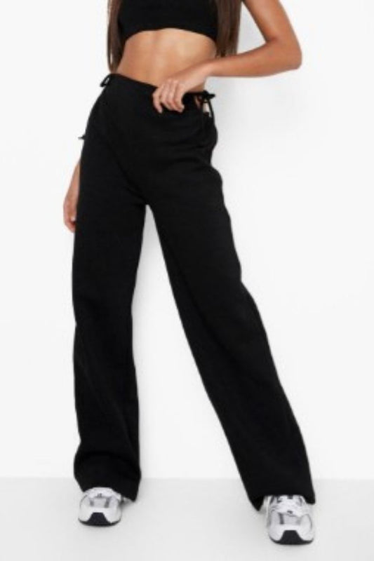 Knitted 2-Sided Tie-Up Lace Trouser