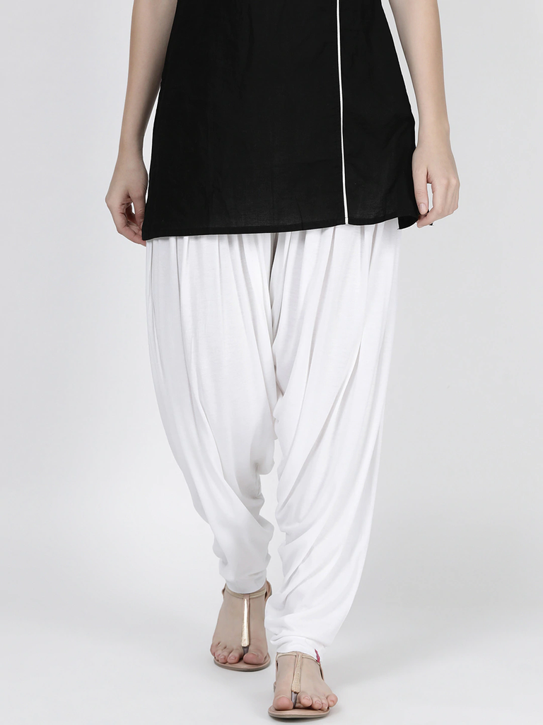 Loose fit white patiala