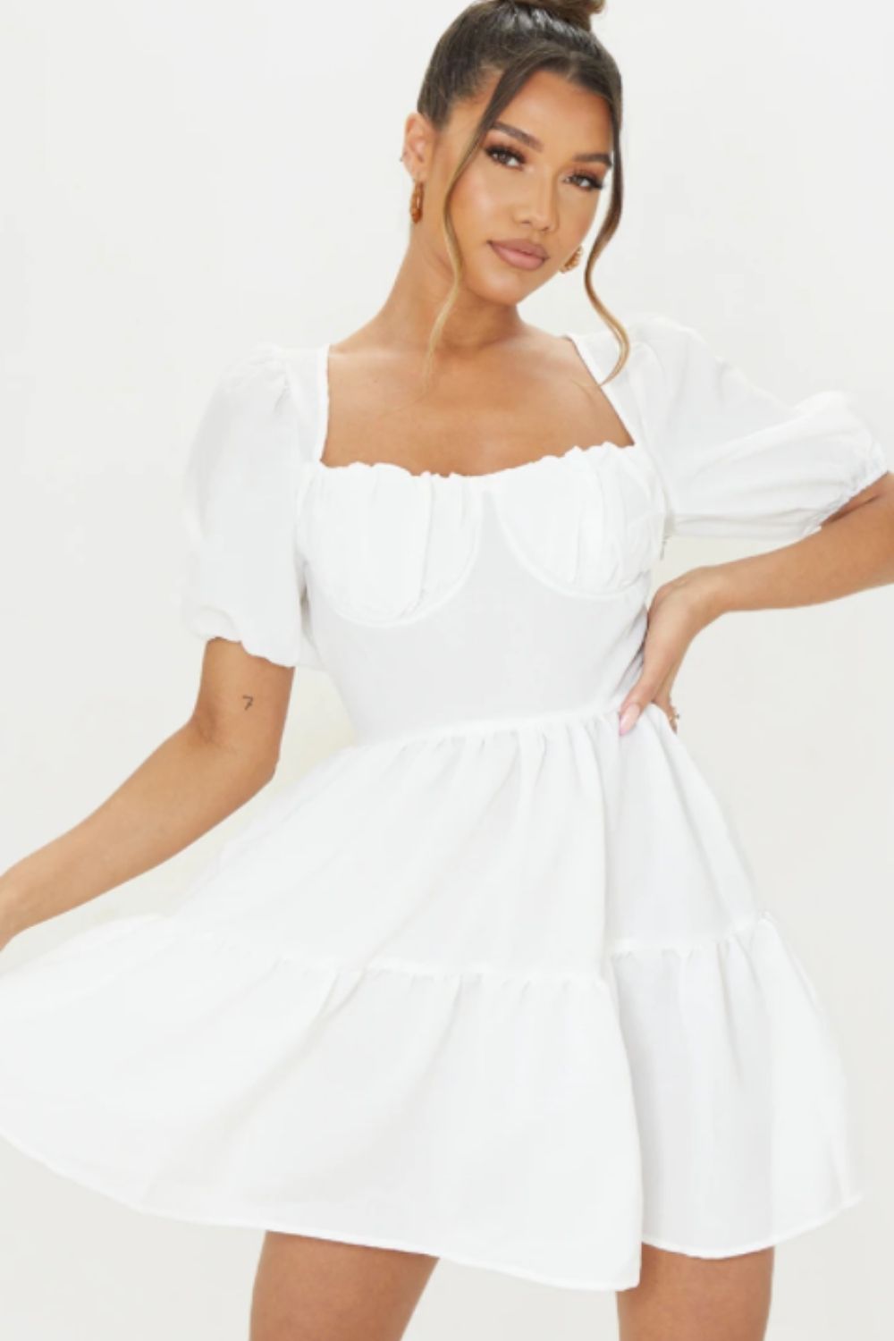 Milkmaid White Mini Dress