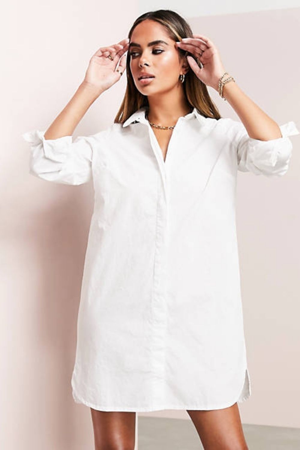 Hannah Lavery 'Tencel' White Shirt Dress - Meghan's Mirror