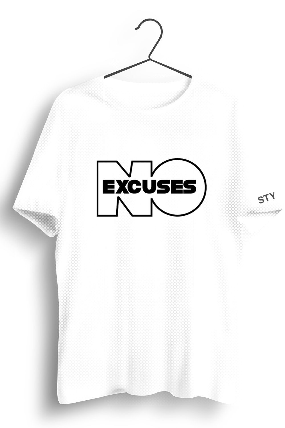 No Excuses Printed White Dry Fit Tee