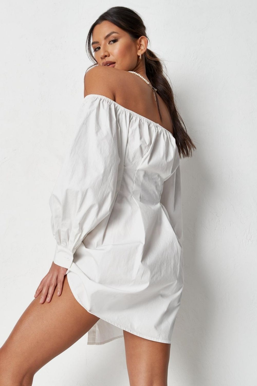 Off Shoulder Mini Relaxed Dress