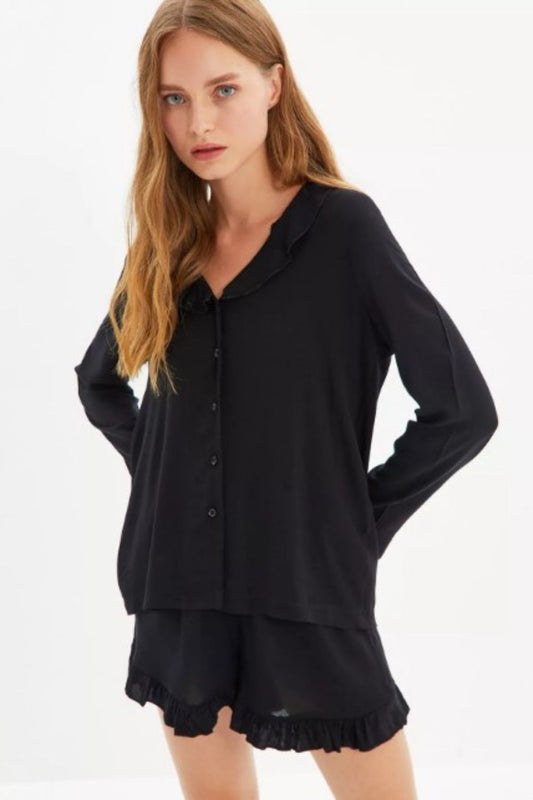 Oh Just Chill Black Full Sleeve Top