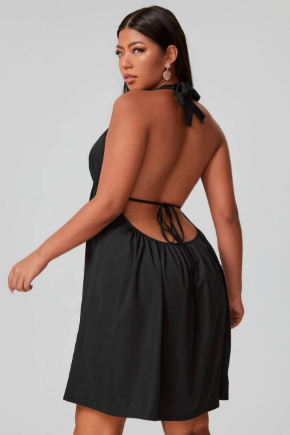 Plunge neck mini sales dress