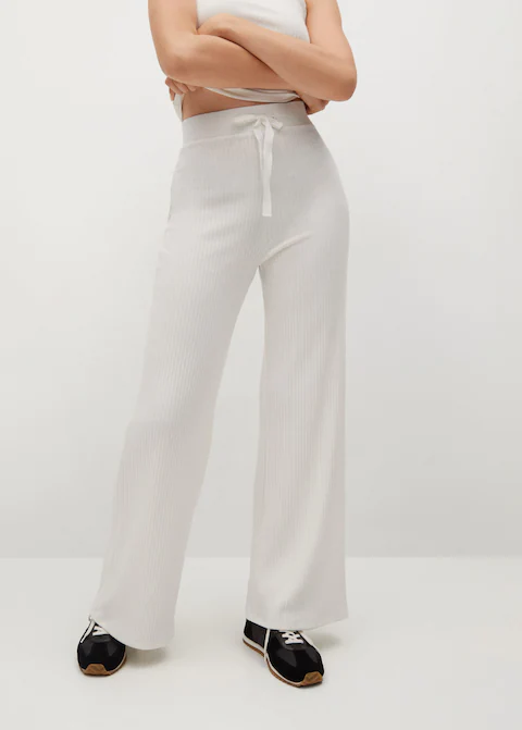 Polyester White Comfy Trousers