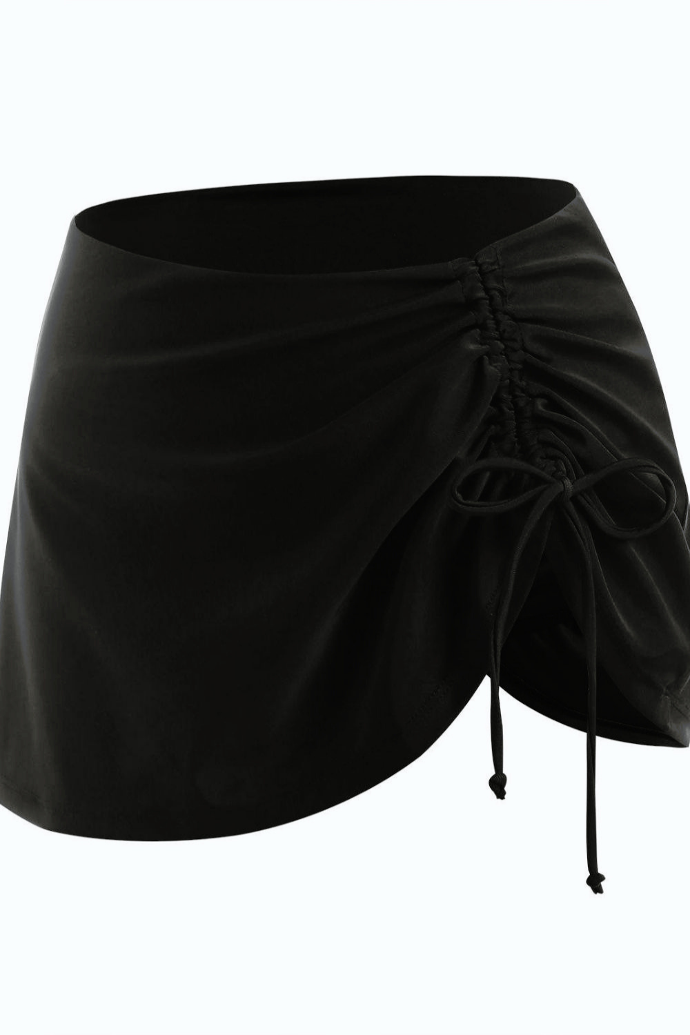 Pulled Up Black Mini Skirt