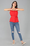 Red Casual wear Sleeveless Top