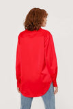 Red Satin Oversized Shirt