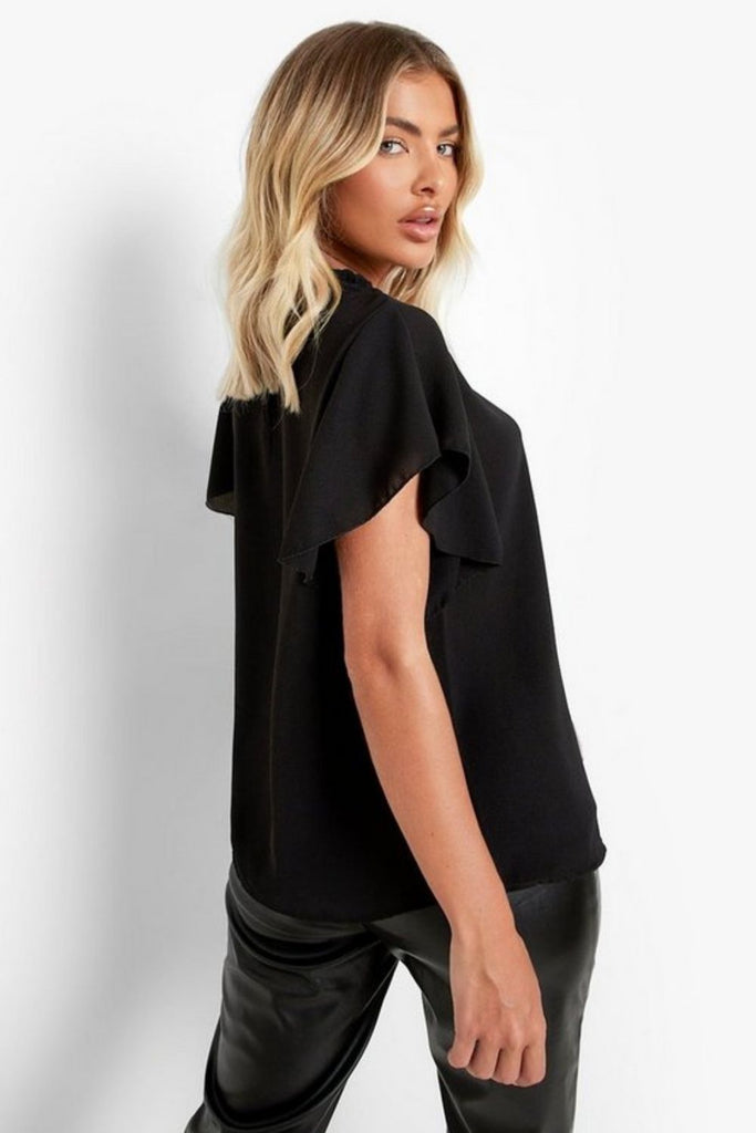 Relax Flared Sleeve Black Top