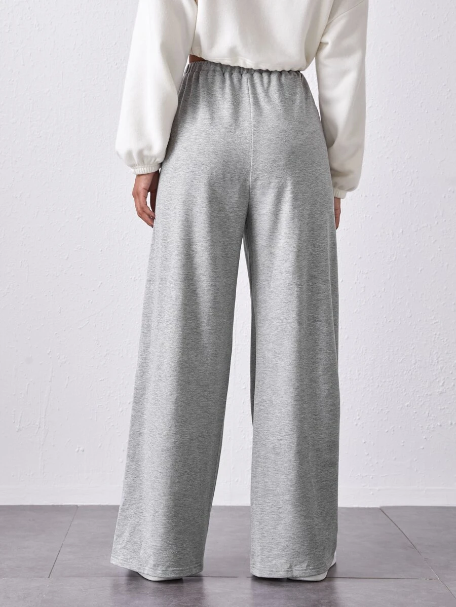 Ripped Front Wide Leg Pants