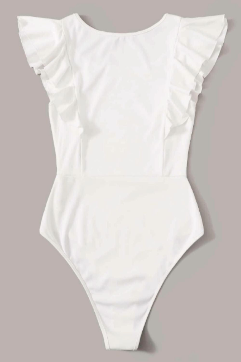 Ruffle Trim White Bodysuit