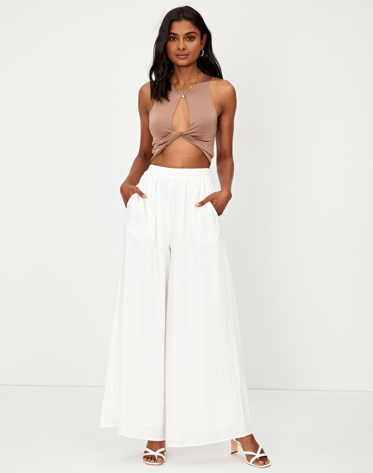 White Wide Leg Pants – Styched Fashion - Main Image