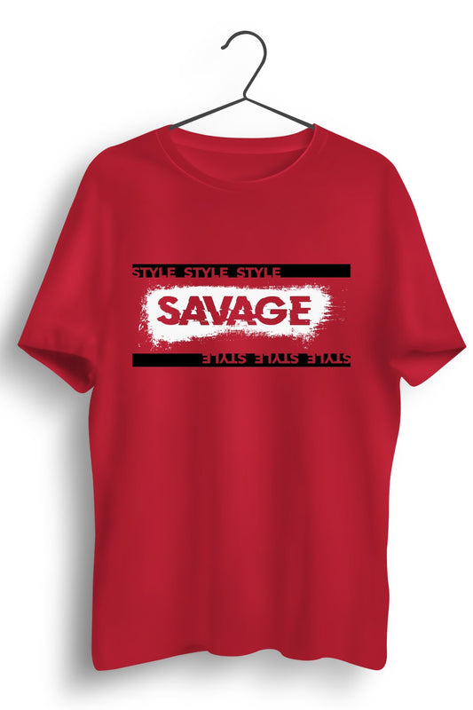 Savage Style Graphic Printed Red Tshirt