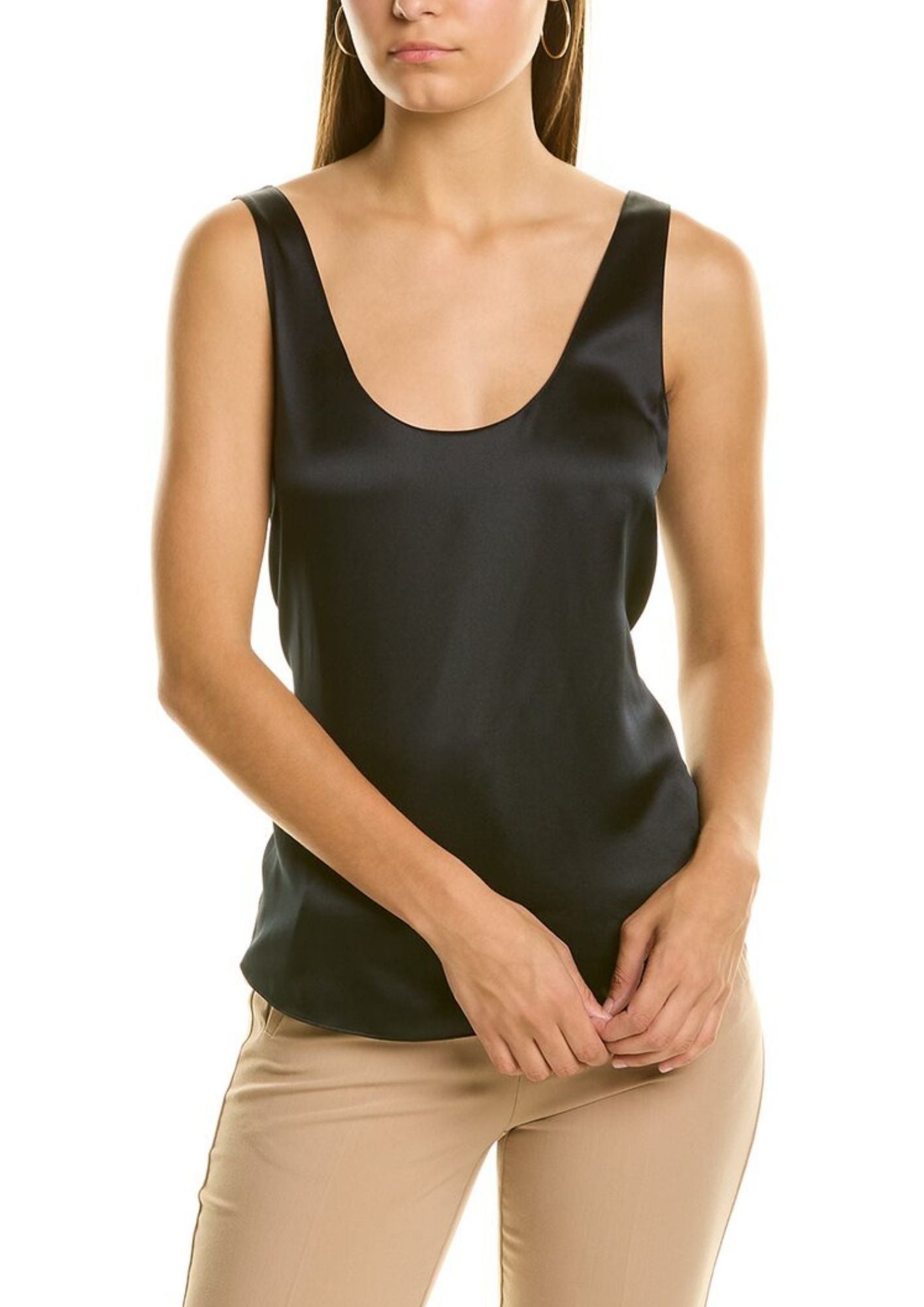 Simplicity Black Sleeveless Top with Tieing at Back