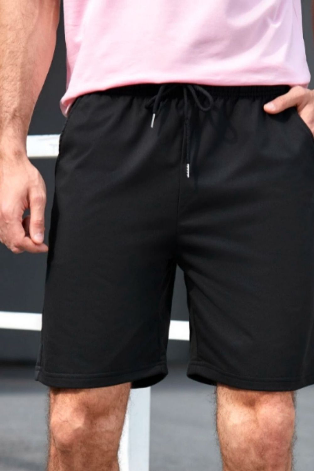 Slant Pockets Drawstring Waist Shorts