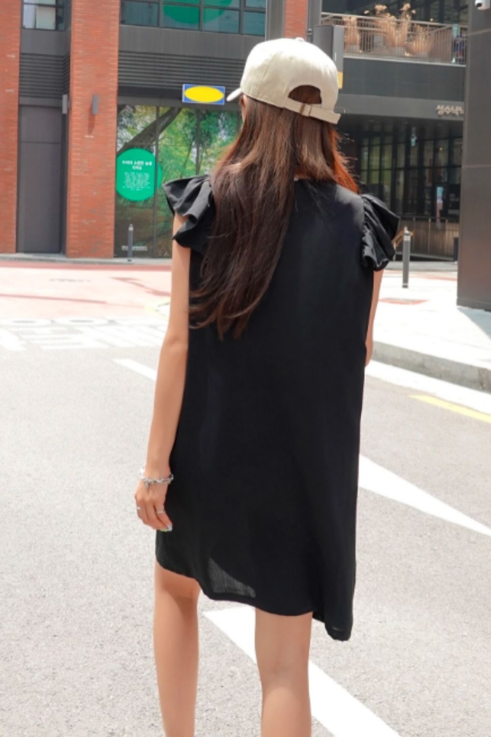 Solid Butterfly Sleeve Tunic Dress