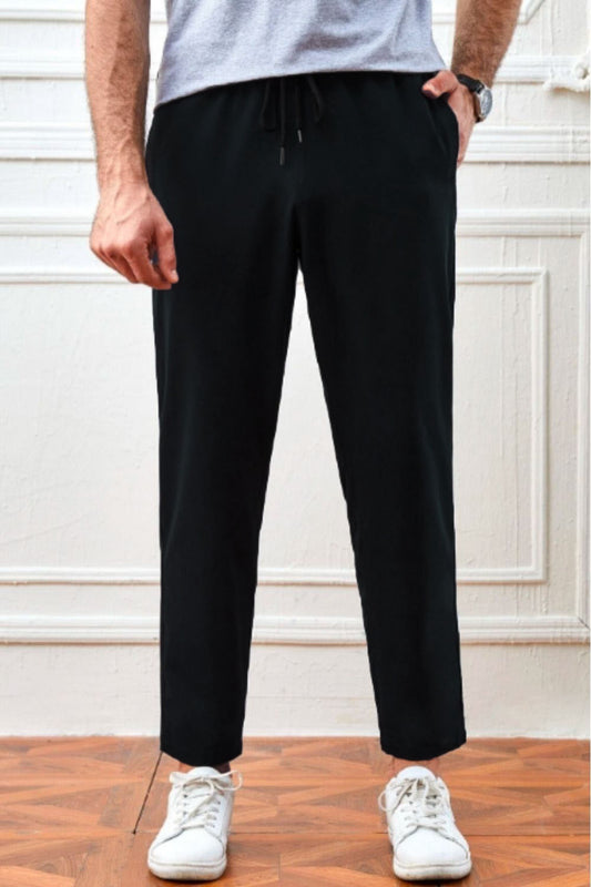 Solid Pocket Front Trousers