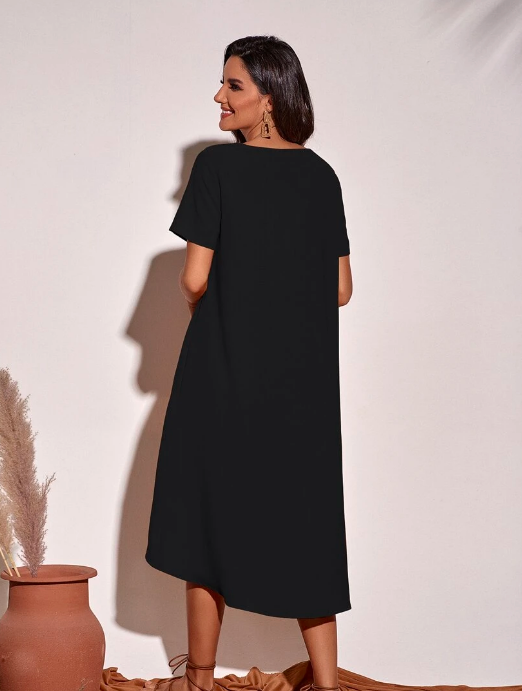 Black High Low Dress Styched Fashion