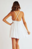 Strappy Open Back Dress White