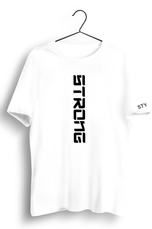 Strong Printed White Dry Fit Tee