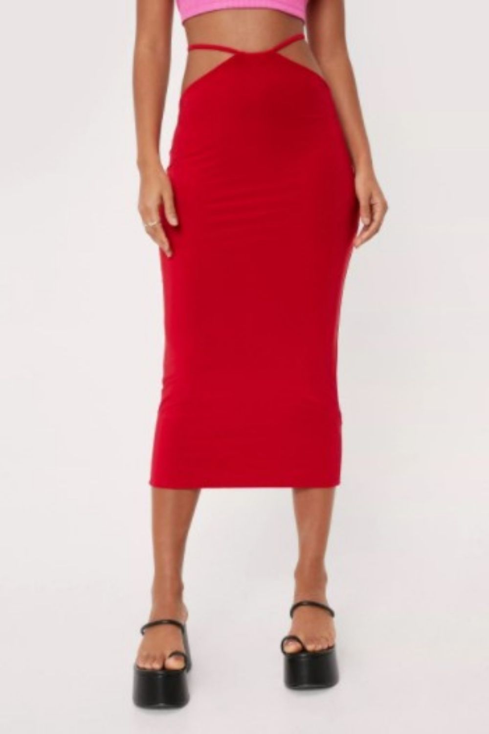 Tie-Up Knitted Bodyfit Skirt