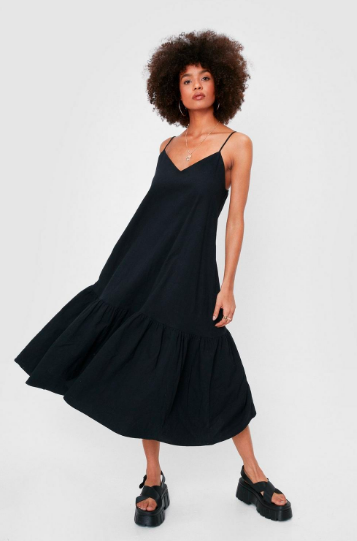 Black Tiered Cami Mini Dress