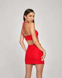 Top With Mini Skirt In Tailoring Red