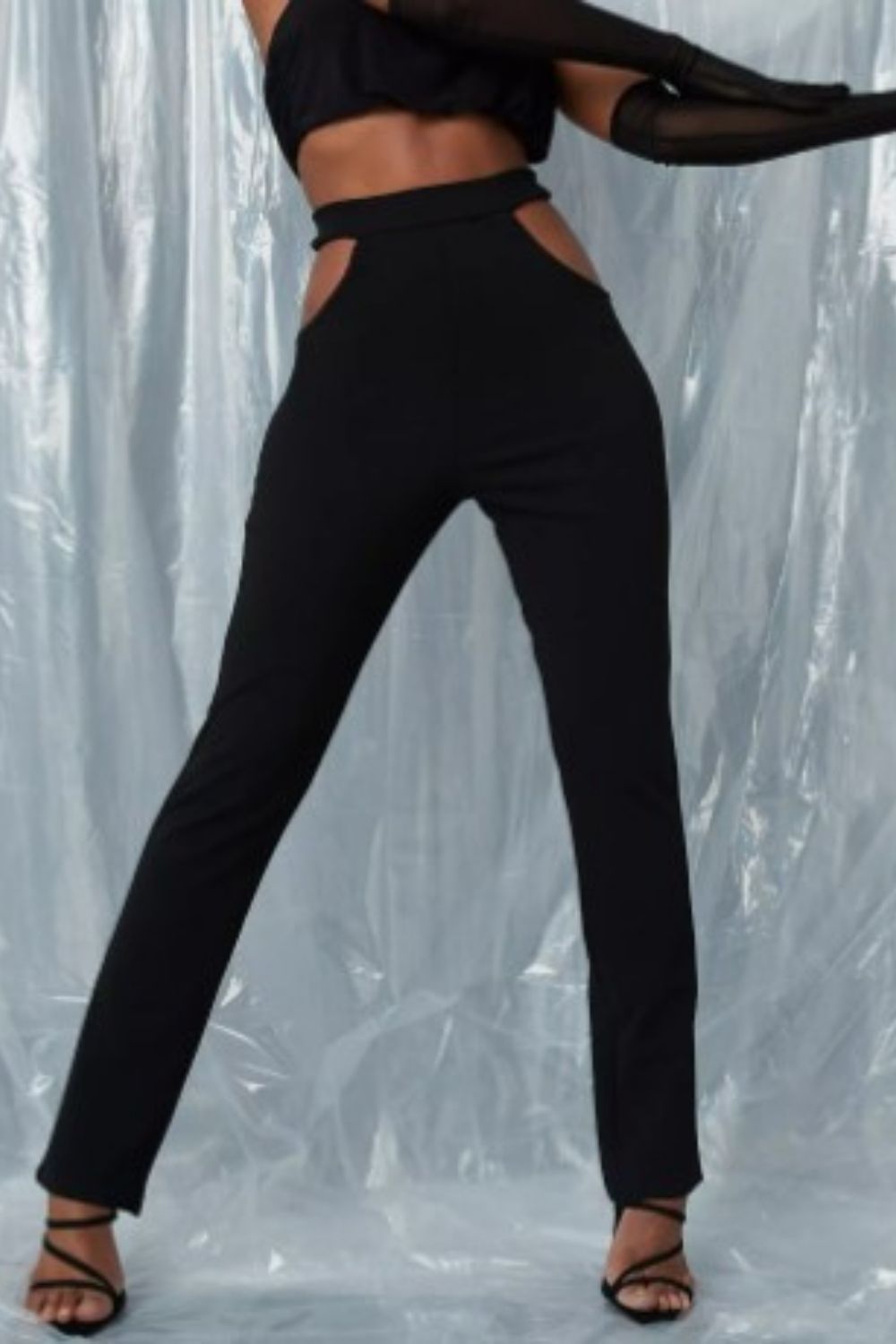 Two-Sided Cut Out Lycra Trouser