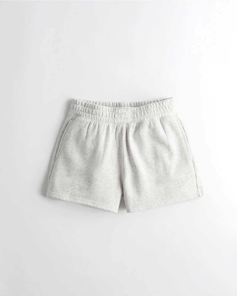 Grey High-Rise Dad Shorts