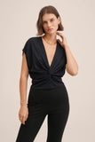 V Neck With Knot Comfy Top