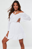 Mini Fit and Flare White Dress