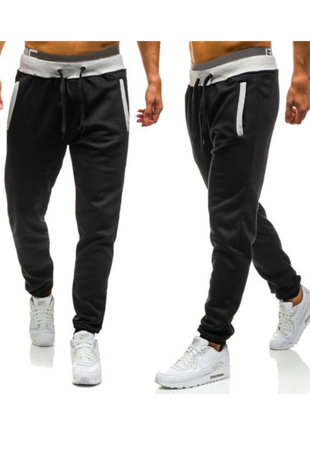 White Waist With Black Jogger