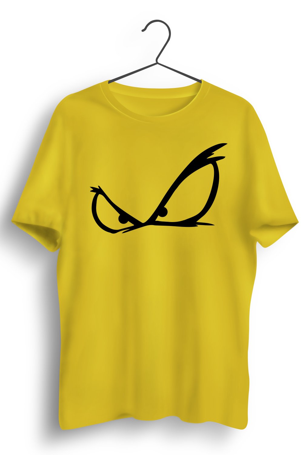 Angry Eyes Graphic Printed Yellow Tshirt