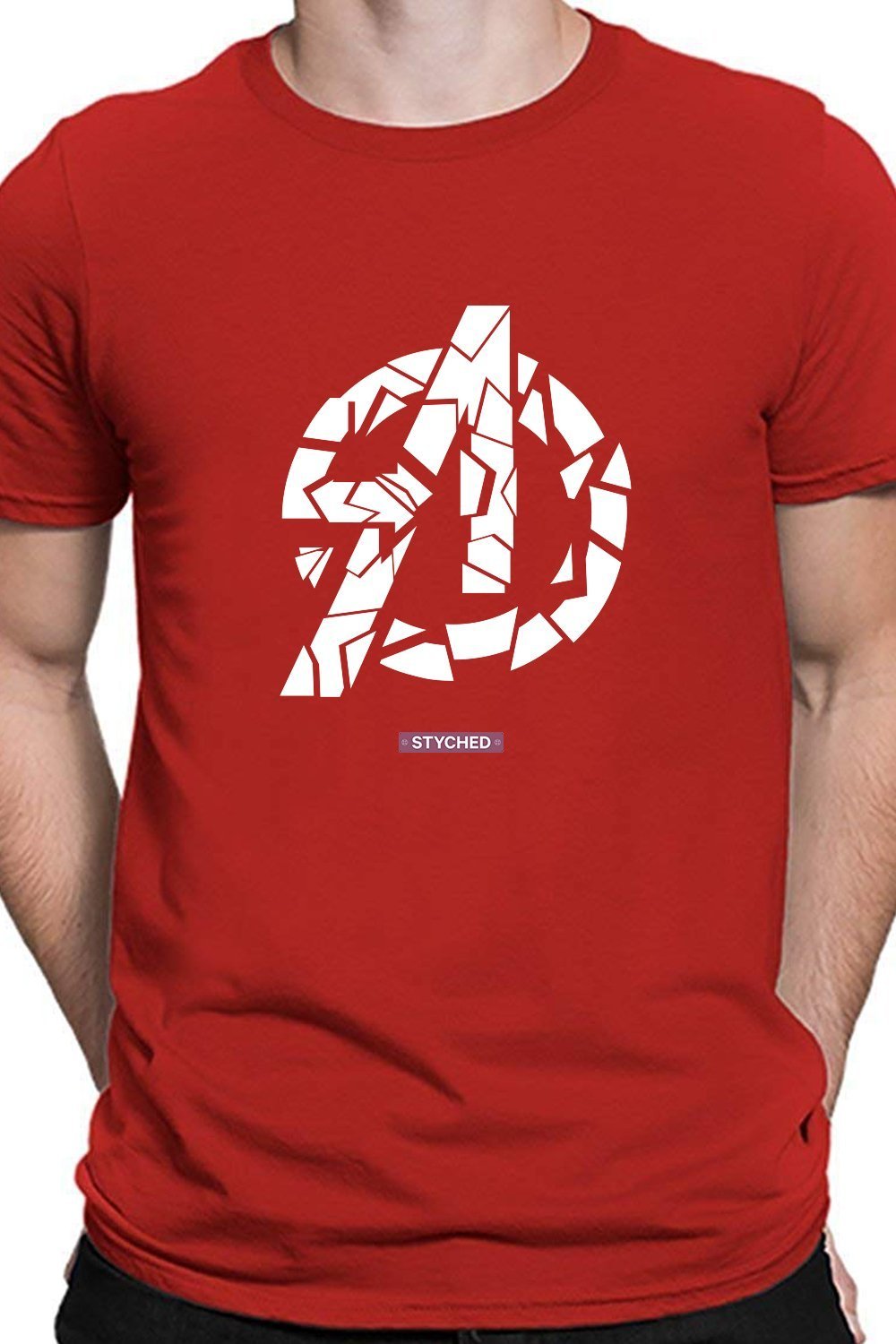 Avengers Endgame - Broken Avengers Logo Red T-Shirt