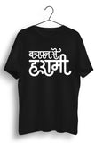 Bachpan Se Harami Graphic Printed Black Tshirt