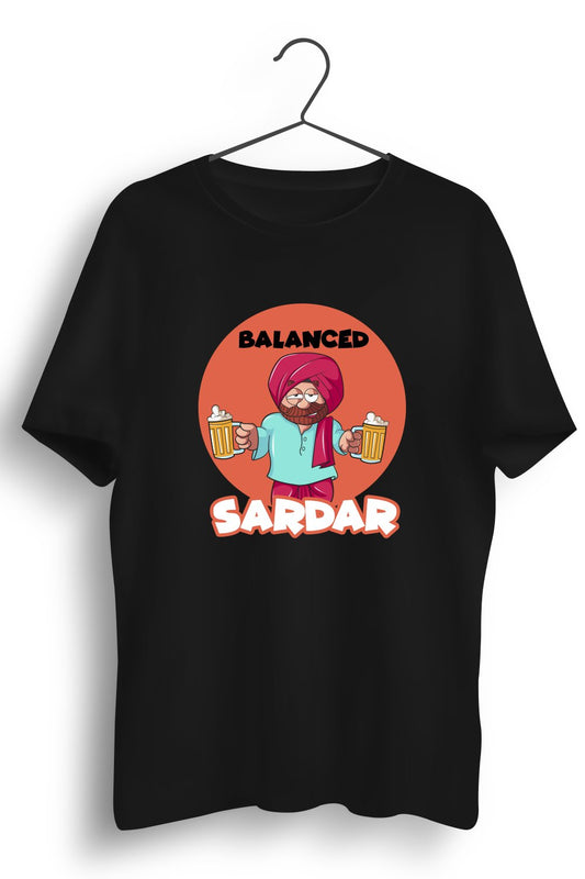 Balanced Sardar Graphic Printed Black Tshirt