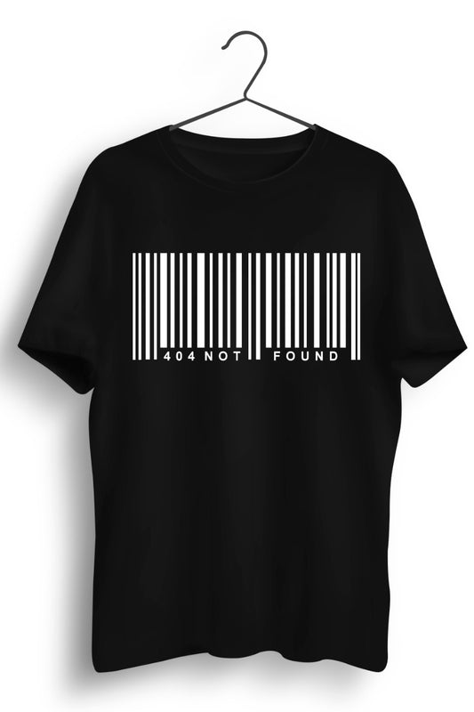 Barcode Graphic Printed Black Tshirt