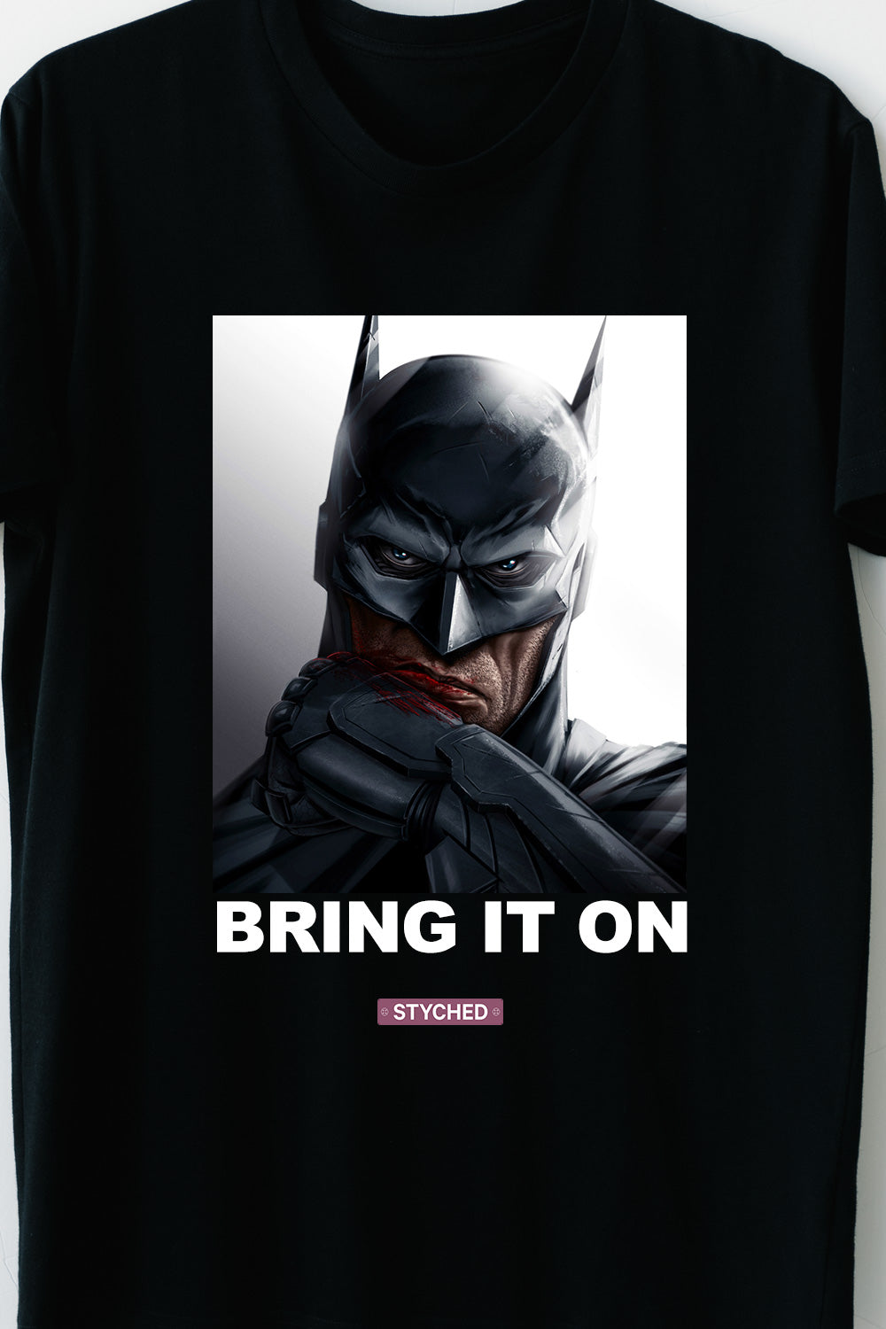 Batman - Bring it on! DC Comics Patch style T-Shirt Black