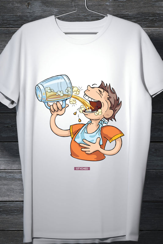 Quench your thirst with beer - Funny Graphic Printed Casual T Shirt
