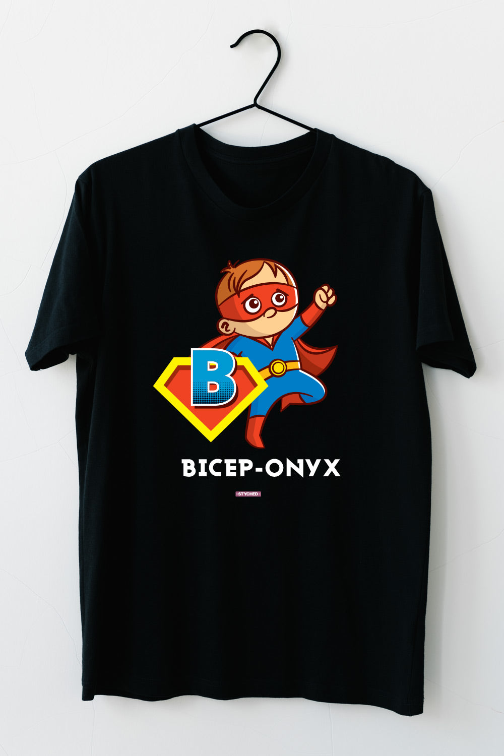 Biceponyx by Styched Black Dry-Fit T-Shirt