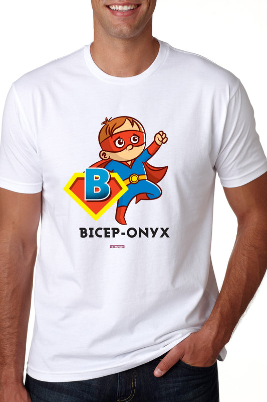 Biceponyx by Styched White Dry-Fit T-Shirt