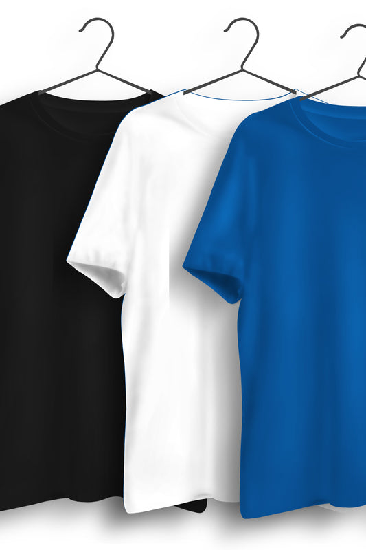 Pack of 3 - Black, White and Blue