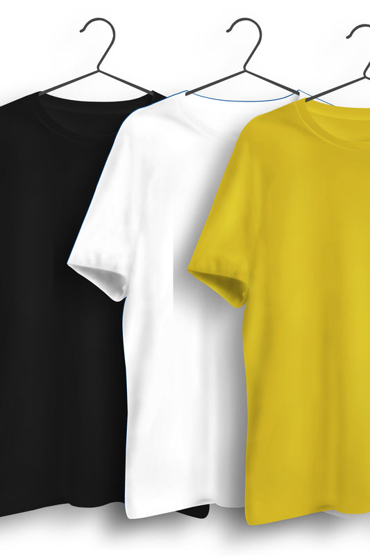 Pack of 3 - Black, White and Yellow