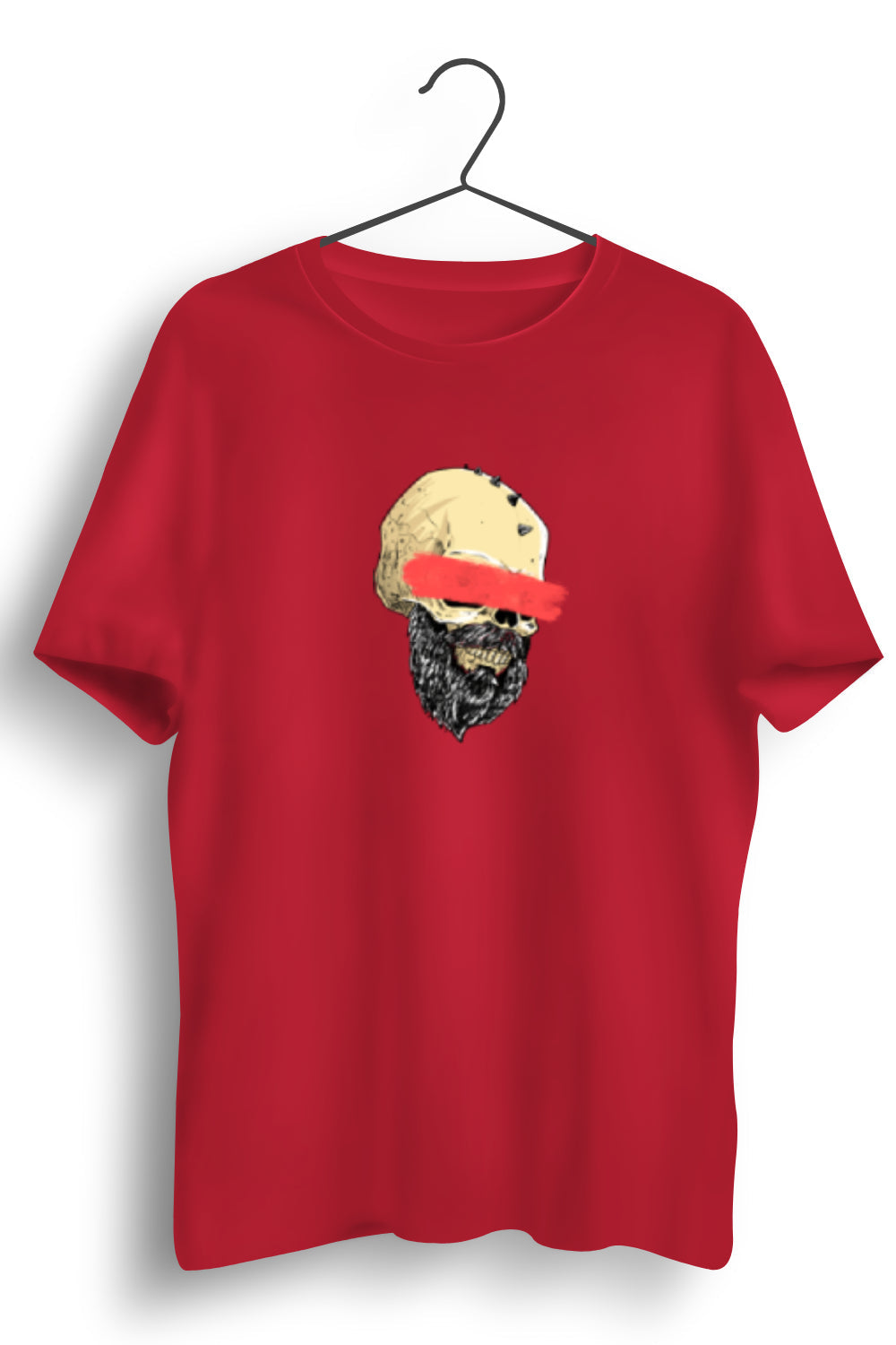 Blind Skull Graphic Printed Red Tshirt