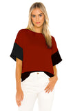 Blocked Red and Black Top
